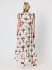 Tuscan Print Cotton Maxi Dress - Coffee Multi