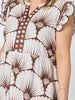 Tuscan Print Cotton Maxi Dress - Coffee Multi