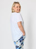 Amalfi Shell Beaded Cotton Tee - White/Navy