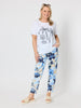 Amalfi Shell Beaded Cotton Tee - White/Navy
