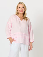 Kate Linen Top - Pale Pink