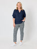 Kate Linen Top - Navy