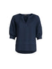 Kate Linen Top - Navy