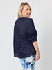 Kate Linen Top - Navy