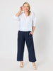 Lara Linen Wide Leg Pant - Navy