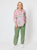 Desert Oasis Floral Print Sheer Shirt - Musk Multi