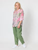 Desert Oasis Floral Print Sheer Shirt - Musk Multi