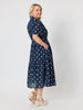 Riviera Spot Print Dress - Navy/White