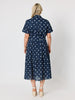 Riviera Spot Print Dress - Navy/White