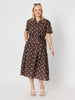 Riviera Spot Print Shirt Dress - Coffee White