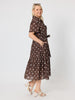 Riviera Spot Print Shirt Dress - Coffee White