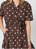 Riviera Spot Print Shirt Dress - Coffee White
