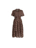 Riviera Spot Print Shirt Dress - Coffee White