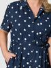 Riviera Spot Print Dress - Navy/White