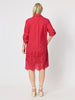 Riviera Cotton Broderie Dress - Rouge