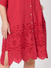 Riviera Cotton Broderie Dress - Rouge