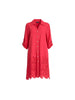 Riviera Cotton Broderie Dress - Rouge