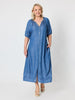 Oasis Embroidered Denim Dress - Denim