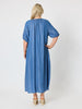 Oasis Embroidered Denim Dress - Denim