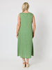 Ava Linen V-neck Dress - Fern