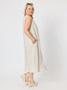 Ava Linen V-neck Dress - Natural