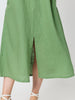 Ava Linen V-neck Dress - Fern