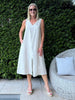 Ava Linen V-neck Dress - Natural