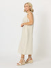 Ava Linen V-neck Dress - Natural