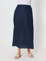 Amy Linen Maxi Skirt - Navy