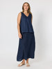 Amy Linen Maxi Skirt - Navy