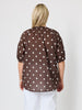 Riviera Cotton Spot Top - Coffee White