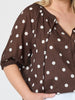 Riviera Cotton Spot Top - Coffee White