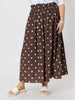 Riviera Cotton Spot Maxi Skirt - Coffee White