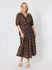 Riviera Cotton Spot Maxi Skirt - Coffee White