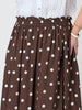 Riviera Cotton Spot Maxi Skirt - Coffee White