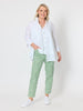 Oasis Print Slim Leg Pant - Fern White