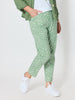 Oasis Print Slim Leg Pant - Fern White