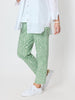 Oasis Print Slim Leg Pant - Fern White
