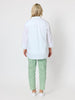 Oasis Print Slim Leg Pant - Fern White
