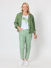 Oasis Print Slim Leg Pant - Fern White