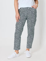 Oasis Print Slim Leg Pant - Navy/White