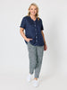 Oasis Print Slim Leg Pant - Navy/White