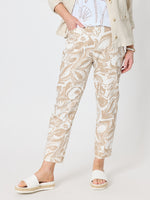 Tuscan Bloom Print Pant - Latte White
