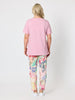Desert Rose Floral Print Slim Leg Pant - Pink/Multi