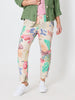 Desert Rose Floral Print Slim Leg Pant - Pink/Multi