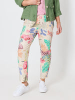Desert Rose Floral Print Slim Leg Pant - Pink/Multi