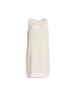 Chloe Contrast Linen Dress - Natural Pale Pink
