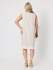 Chloe Contrast Linen Dress - Natural Pale Pink