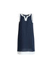 Chloe Contrast Linen Dress - Navy/White