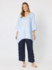 Bayview Wide Leg Linen Pant - Navy
